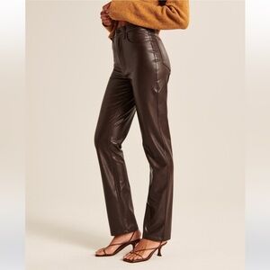 NWT A&f VEGAN leather 90’s straight pant